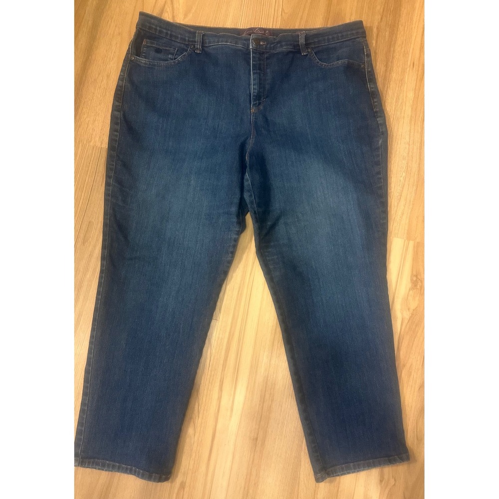 Gloria Vanderbilt Amanda High Rise Tapered Jeans Womens 20W Dark Wash Denim